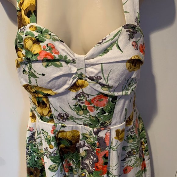 Miss Sixty M60 Floral Dress Small Retro Pinup Vintage 1950s Poppies Flower - Picture 4 of 8